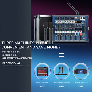 Küçük sahne performansları için güç amplifikatörü mikrofon All-in-one hava kutusu yüksek güç dijital efektör ile taşınabilir 8 kanal karıştırıcı - Product Image 3