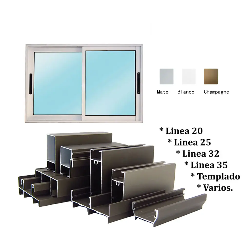 Aluminio para puertas y ventanas P92 línea de ventana de perfil de aluminio 20 25 perfil de aluminio para ventanas l25aluminio perfil l25