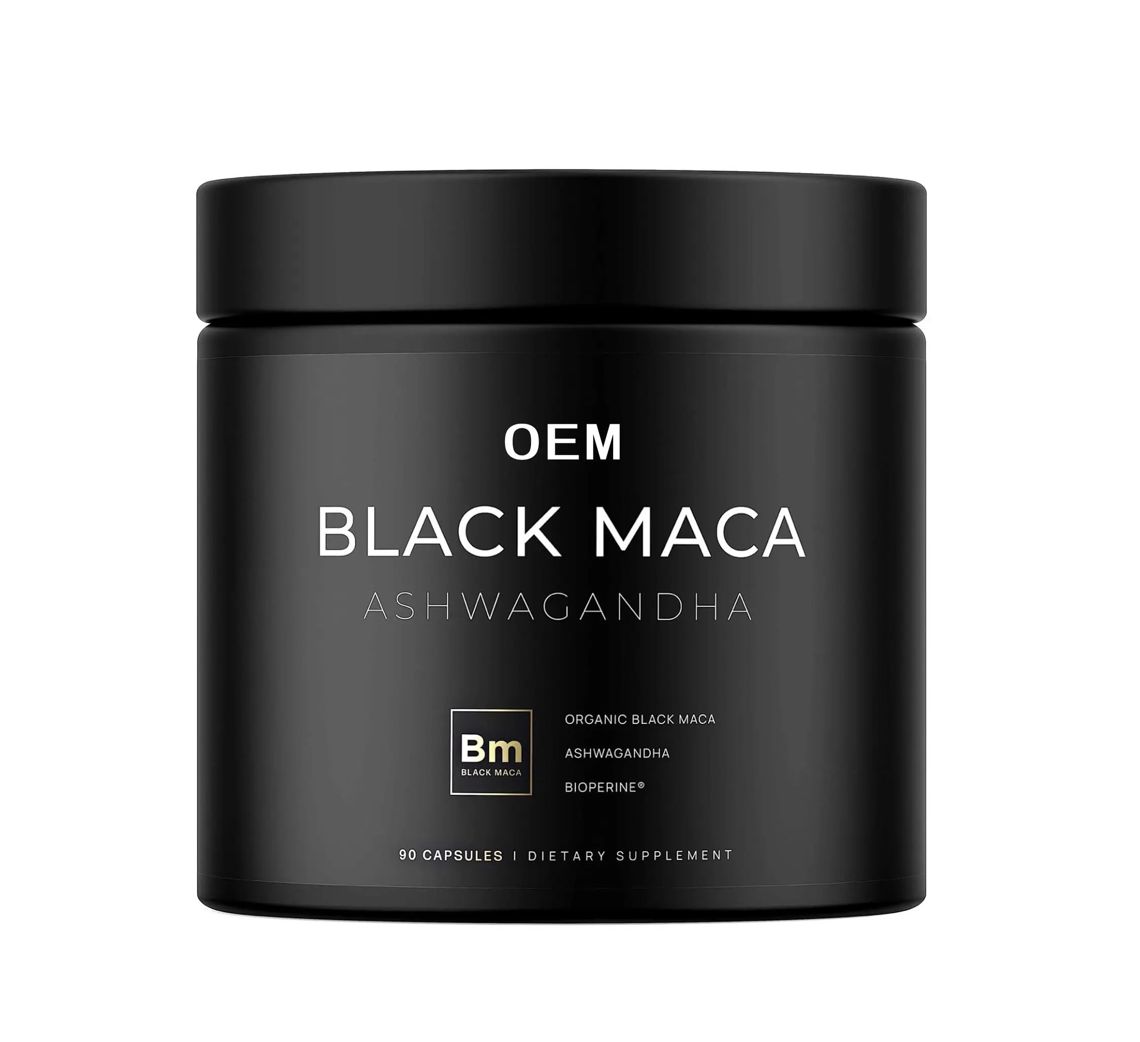 Capsules OEM de racine de maca noire biologique de qualité supérieure et Ashwagandha Supplément énergétique pour la santé pour hommes