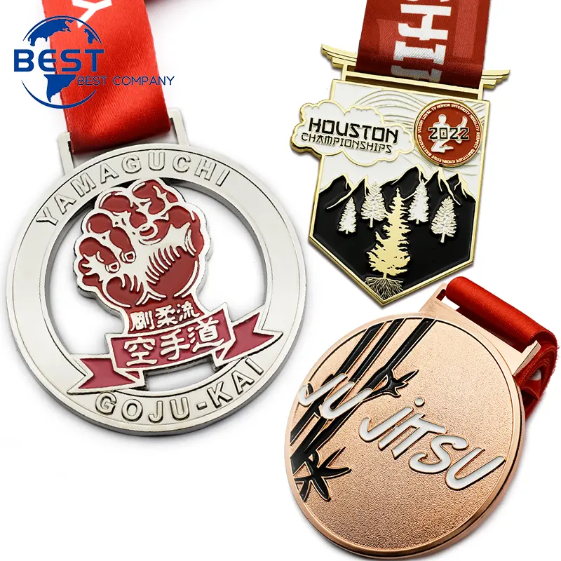 Medaglia e trofeo del medaglione di Karate del campionato sportivo del premio del metallo in bianco di rame antico personalizzato in lega di zinco