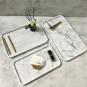Sản Xuất Tại Trung Quốc Bắc Âu Tùy Chỉnh Đá Cẩm Thạch Bột Ban Sang Trọng Tự Làm Hình Chữ Nhật Đen Đá Cẩm Thạch Khay Sắp Xếp Bàn Khay Lưu Trữ - Product Image 2