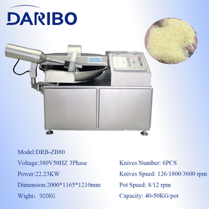 เครื่องตัดชามอุตสาหกรรมอัตโนมัติ40L 200L 125L 80L เครื่องแปรรูปเนื้อสัตว์ - Product Image 4