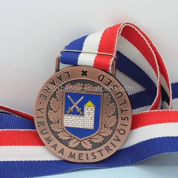 Medalla de metal de bronce dorado y plateado deportivo/medalla de metal de alta calidad con diseño personalizado