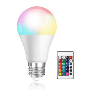 Uzaktan kumanda ile RGB LED ışık ampul 220V 5W 7W 9W 12W E27 E26 vida bankası A60 A70 A80 ev partisi yatak odası için 16 renk seçenekleri - Product Image 1