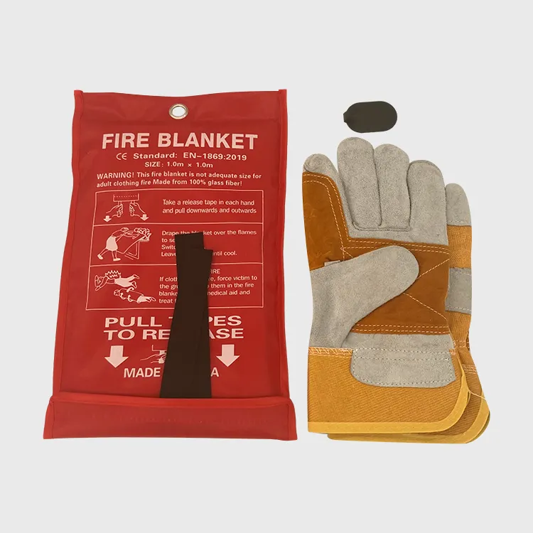 Nuevo estilo cuero gris metalurgia vidrio cemento Camping manta ignífuga guantes impermeables resistentes al calor y al fuego