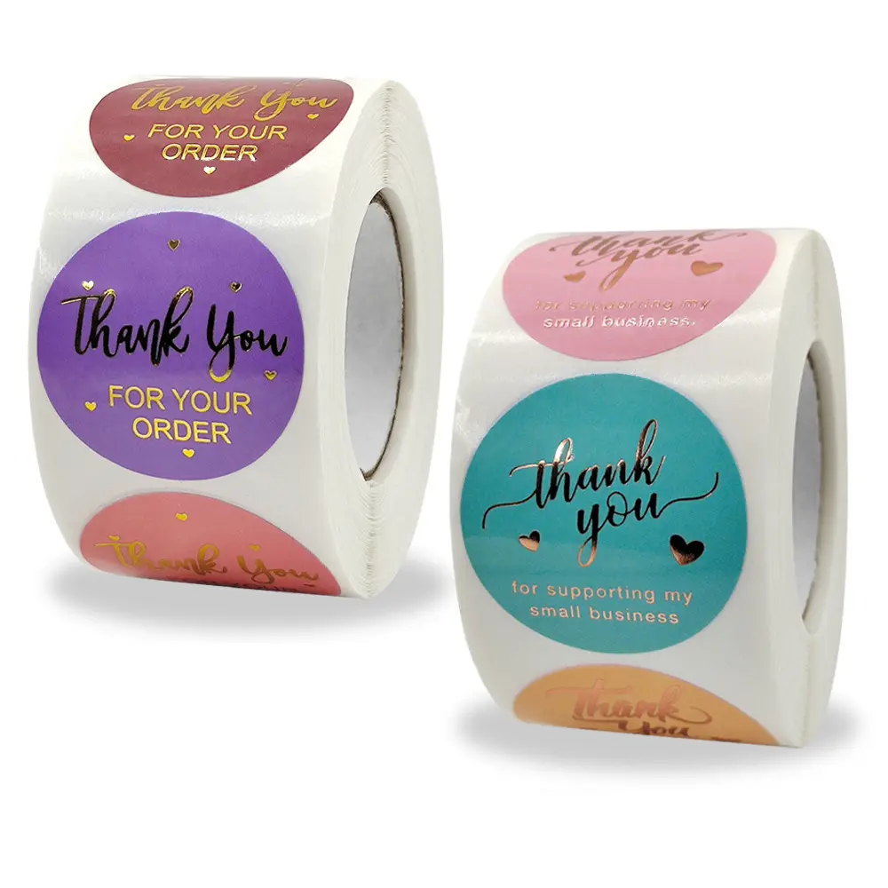 Biglietti di ringraziamento e adesivi adesivi adesivi adesivi personalizzati personalizzati impermeabili tono regalo artigianale rosa CMYK accetta