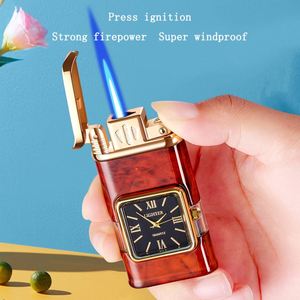 Creative Multifunctional Blue <strong>Clock</strong> <strong>Lighter</strong> Advanced Direct Charge <strong>with</strong> Personalized Features Gift for Camping - Product Image 4