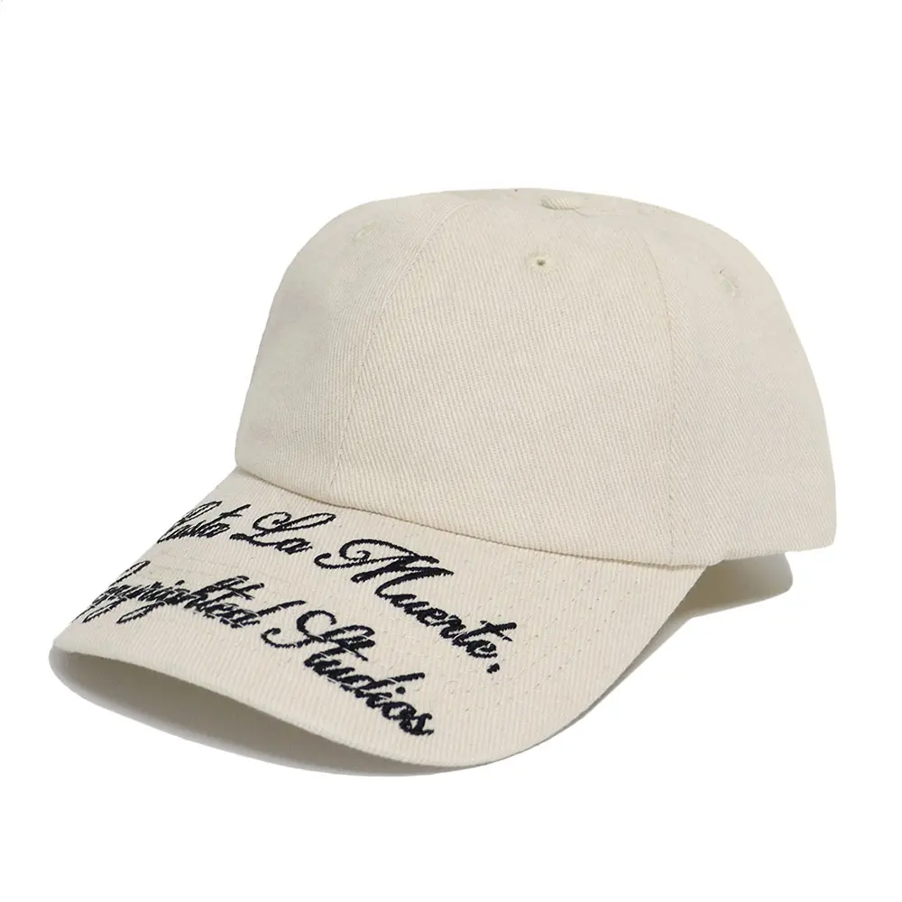Chapeau de papa beige non structuré à 6 panneaux avec logo brodé personnalisé Casquette de sport en coton pour hommes et femmes