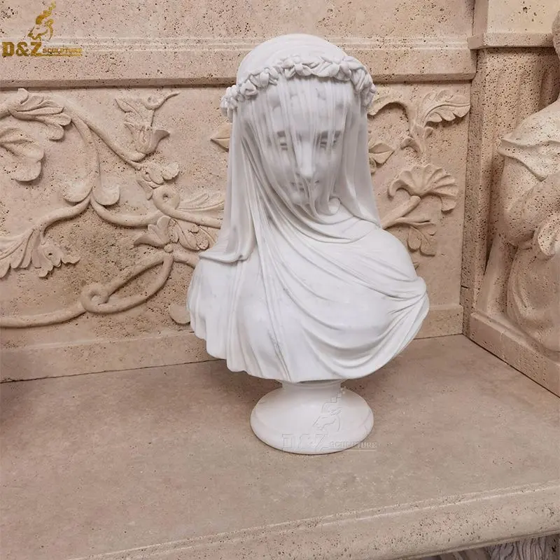 Mermer bayan heykeli satış Louvre en heykelleri müzesi Chatsworth peçeli kadın büstü heykel