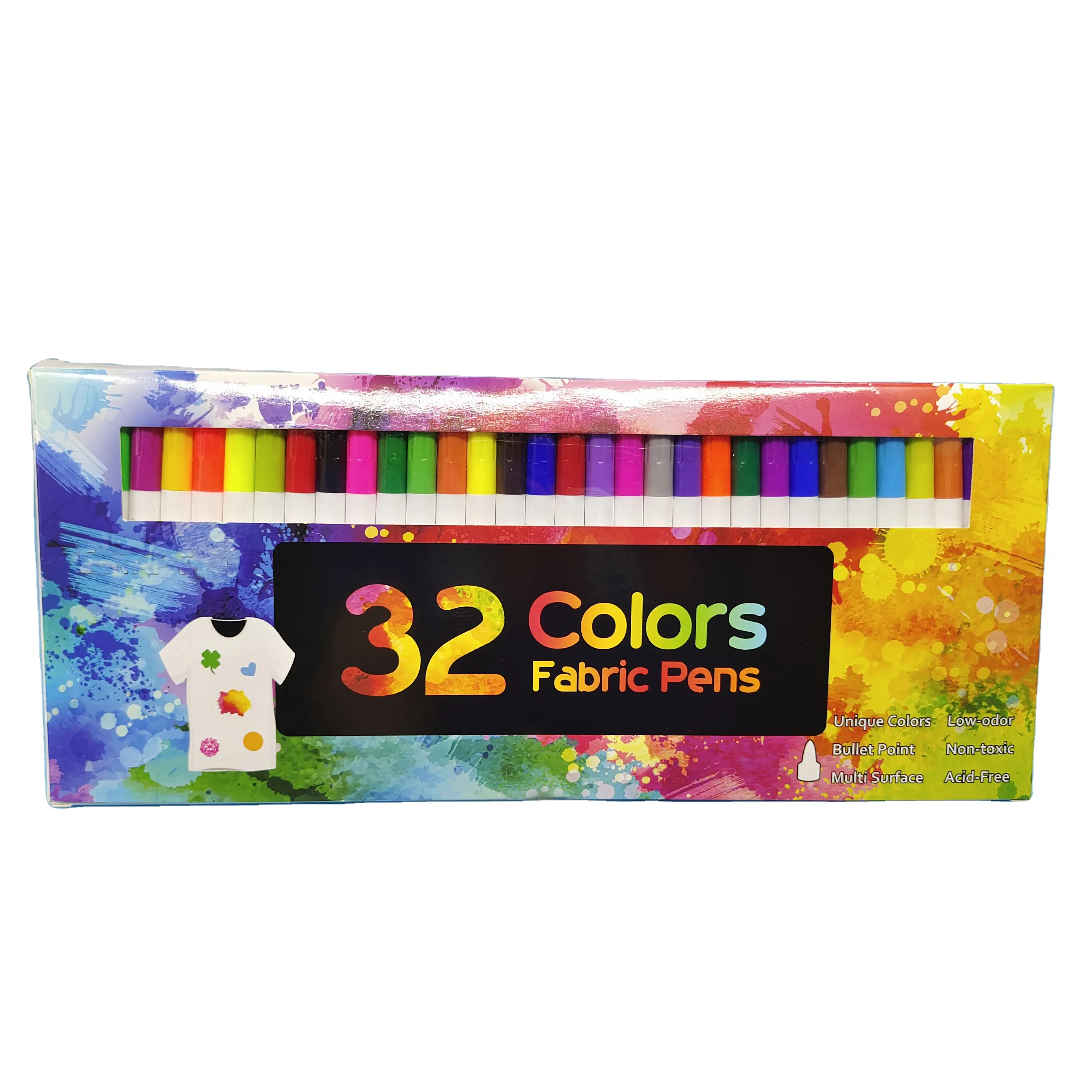 36 Colors Non Toxic Children Using Painting Textile Fabric T Shirt Marker Pen Set For Promotional Gift