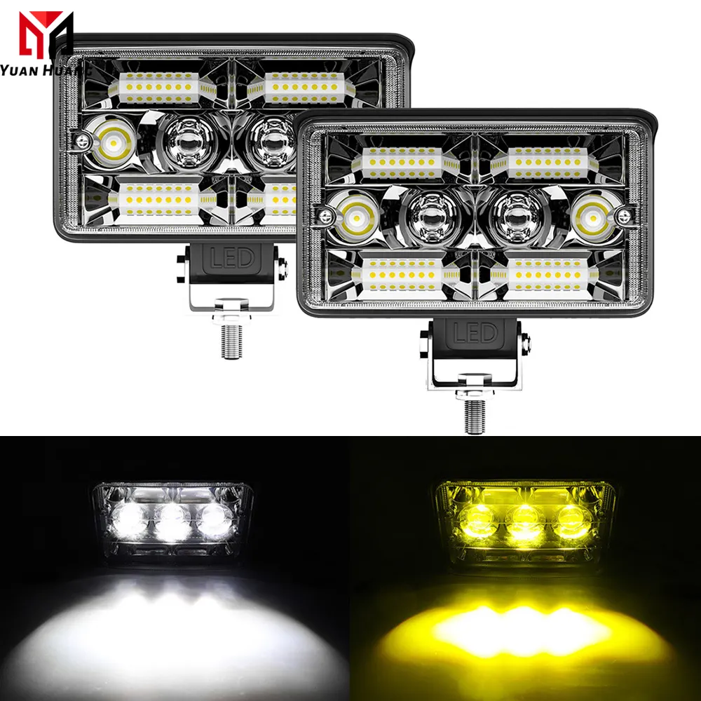 4 inç 130w araba LED ışık çubuğu spot sürüş lambası için çalışma kamyon Atv traktör motosiklet sis lambası LED far 12V