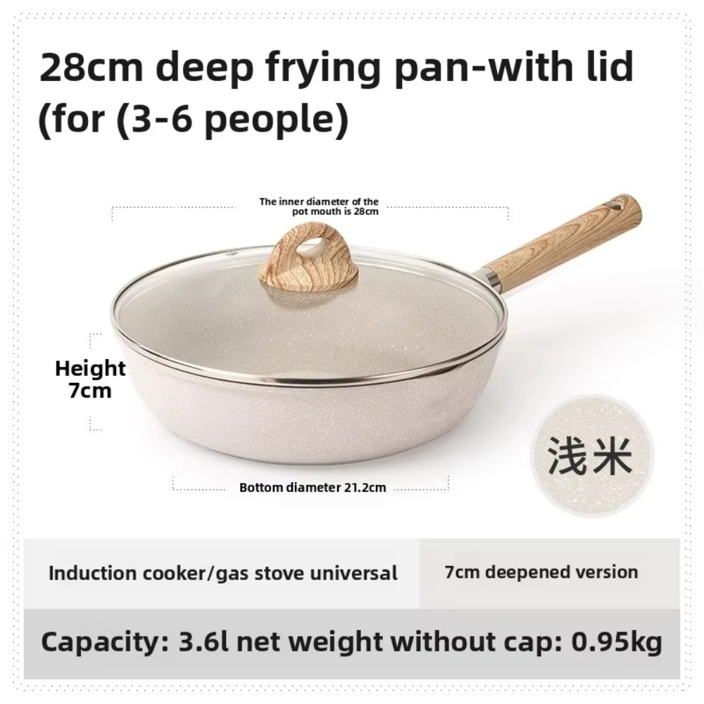 Poêle à frire profonde de 28 cm avec couvercle