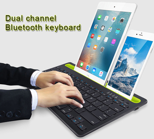 Teclado Bluetooth recargable Tastatur personalizado, teclado inalámbrico alemán de 2 canales, teclado Bluetooth para tableta