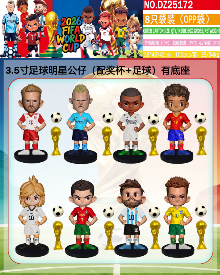 DZ25172# 8 PCS Mascota estrella de fútbol