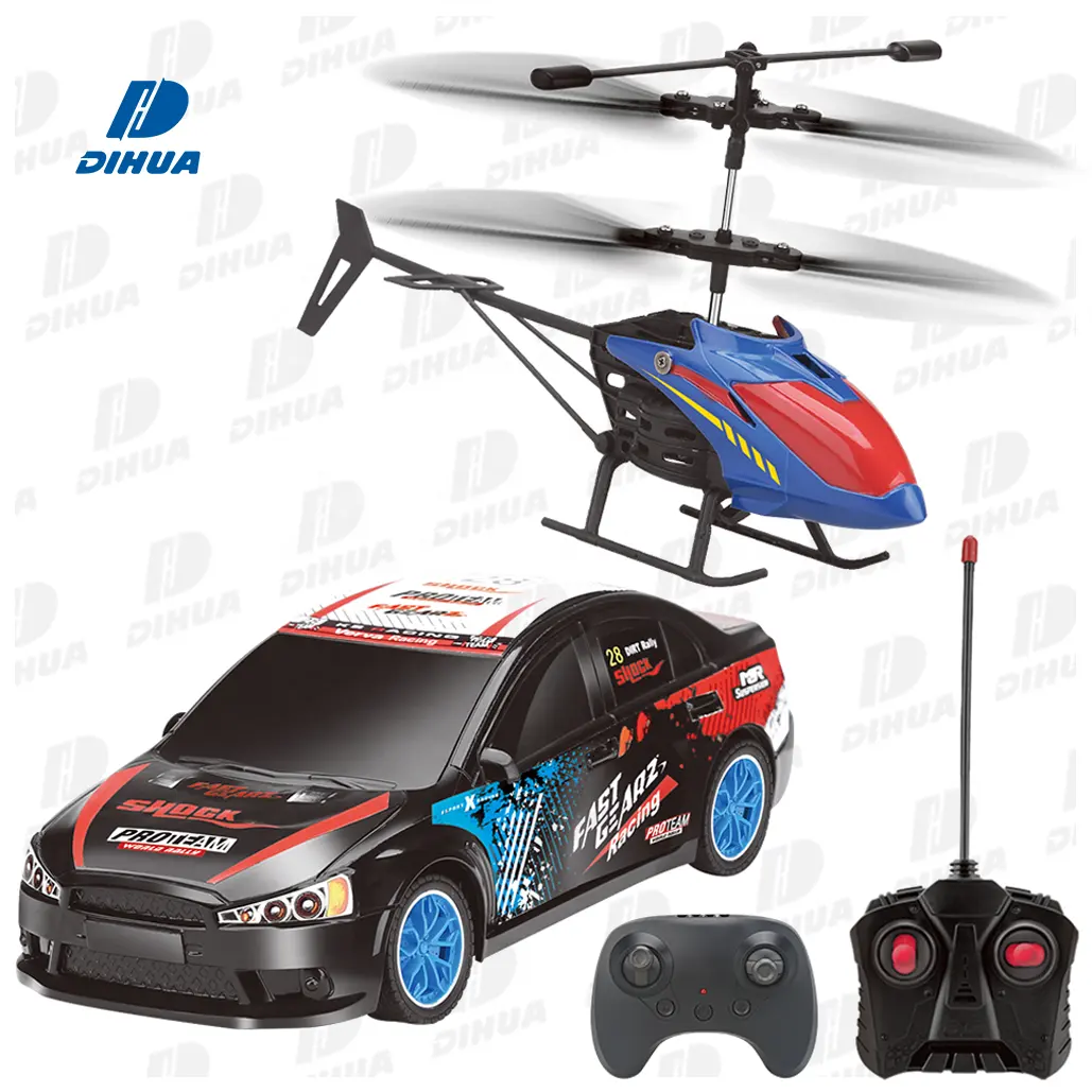 Kids Rally Racing Play Set Street Drift Chasing Game 2CH elicottero telecomandato e Full Function RC Racing Car