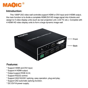 Controlador de pared de video de 1080p, 2x2 conmutador de video, conmutador de pantalla HDMI de 4 canales para TV