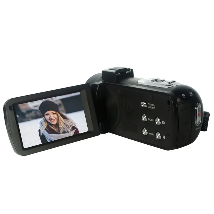 Profesional DV-06 Auto Focus 2,7 K videocámara HD con Control remoto de 48 millones de HD Reversible luz LED cámara de vídeo Digital