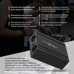 Aislador de audio de doble canal, salida de entrada de audio 6,35 XLR, mezclador de PC de ruido de sonido actual, micrófono, removedor de filtro de tierra común
