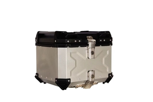 大型容量45LシルバーアルミXデザインケースオートバイテールボックス食品配送用トランク - Product Image 3