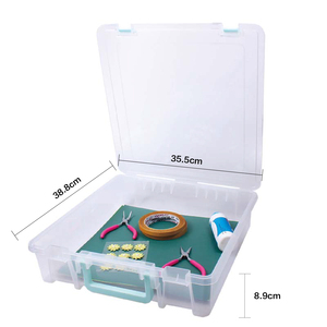 29560 12 "x 12" nghệ thuật cầm tay Craft Organizer rõ ràng nhựa lưu trữ Trường hợp với xử lý di động dự án trường hợp - Product Image 3
