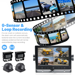 Monitor LCD de 9 "con sistema de cámara de marcha atrás de 4 canales, cámara impermeable IP68 y BSD para camión, autobús, coche, kit de cámara de respaldo de marcha atrás - Product Image 5
