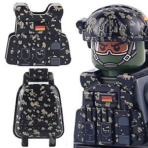 جديد XS MOC الجيش الألماني SWAT Camo قوات خاصة شرطة جنود الجيش شخصيات بناء سترة حقيبة ظهر ألعاب الطوب - Product Image 2