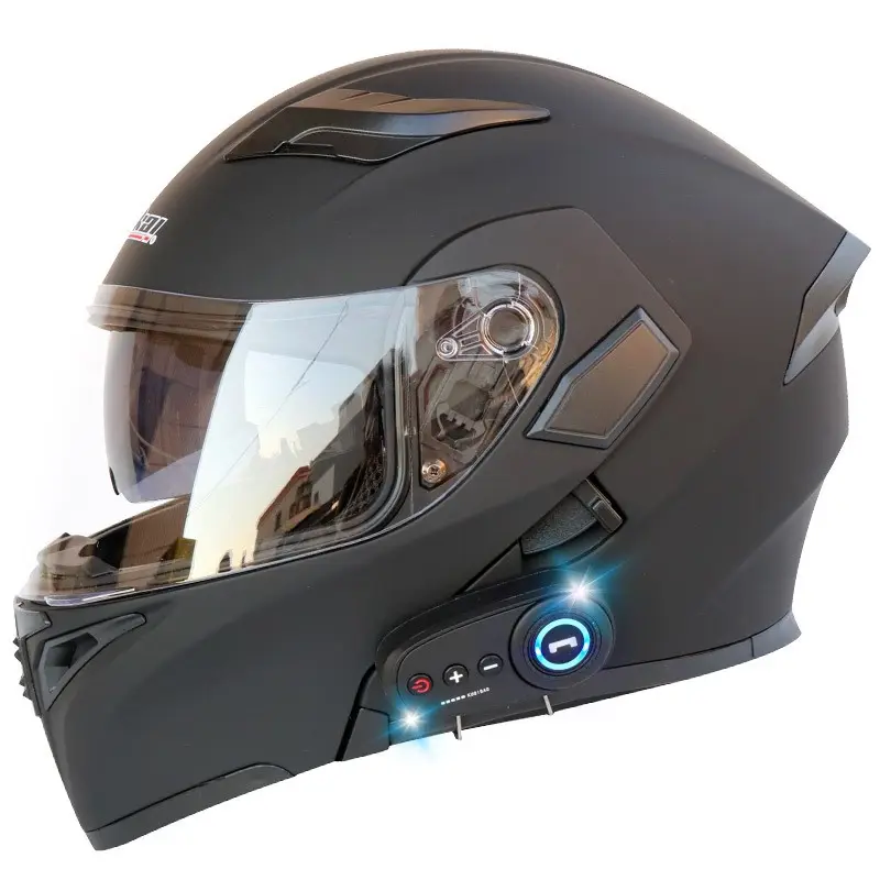 Tam yüz elektronik bisiklet motosiklet kask rüzgar geçirmez sis geçirmez sıcak motosiklet kask ayarlanabilir delikleri ile