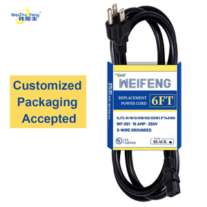 UL sertifikalı 3-Pin AC güç için fişli kablo 1.5 metre NEMA 1-15p erkek End ev bilgisayar ab CN abd standartları bakır IEC kadın yaptı - Product Image 3