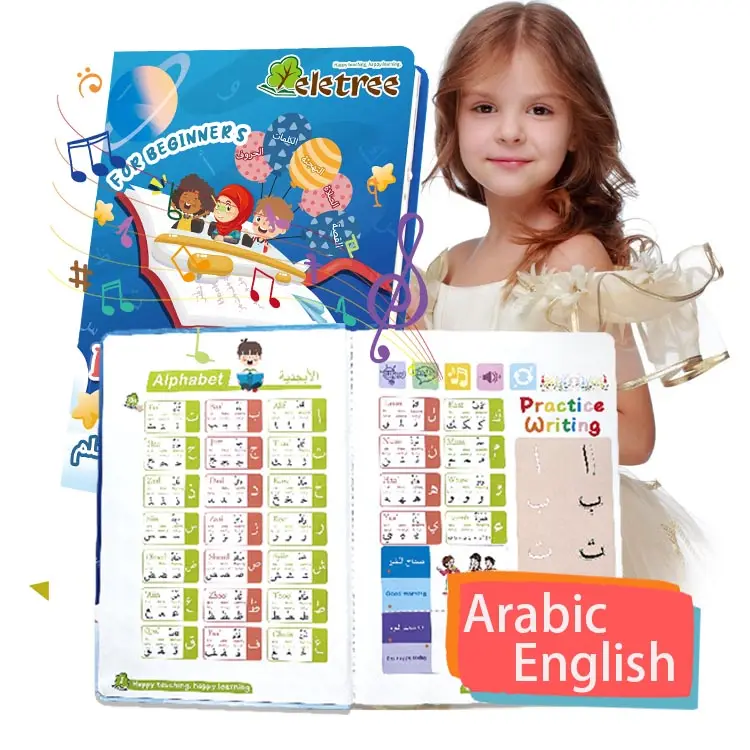 Bambini Touch Talk libri intelligenti giochi di lingua educativa giocattolo per bambini lettera inglese araba con penna cancellabile