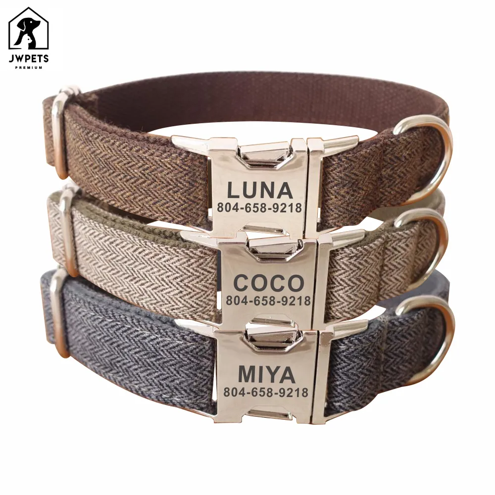 Personalizado gratis grabado personalizado ID nombre etiqueta mascota cachorro impermeable Gran Lujo entrenamiento táctico perro conjunto gato mascota perro Collar