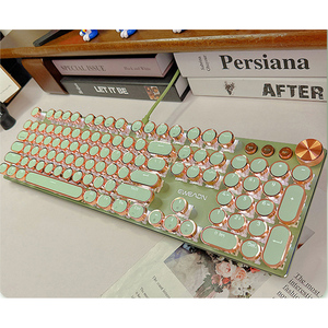 Custom Wired Real <strong>Mechanical</strong> <strong>Keyboard</strong> for Office High End <strong>Mechanical</strong> Retro Steam Punk <strong>Keyboard</strong> Led Light Gaming Backlit <strong>Keyboard</strong> - Product Image 1