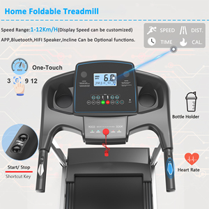 LFLY ev spor salonu elektrikli katlanabilir koşu bandı büyük LCD ekran kalp hızı fonksiyonu için koşu & Fitness motorlu koşu bandı - Product Image 4