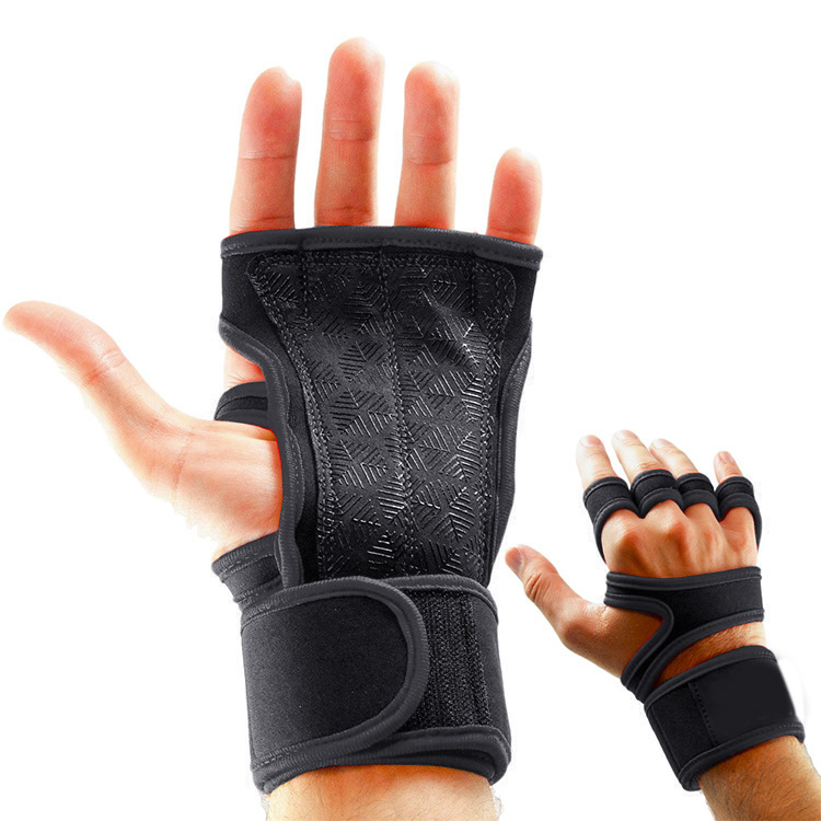 Guantes negros de levantamiento de pesas