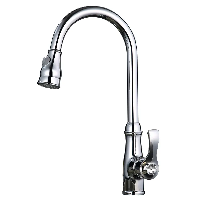 New Arrivals Brass Pull Out Kitchen Faucet Waterfall Kitchen Sink Faucet