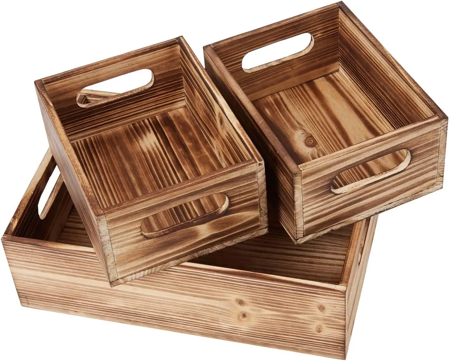 Scatole di immagazzinaggio in legno eco-friendly con manico scatole di immagazzinaggio giocattolo pieghevole cesto di stoccaggio della biancheria