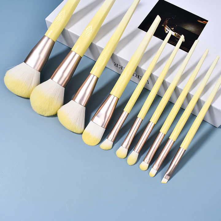 Conjunto de pincéis de maquiagem para cabelos naturais de alta qualidade, fabricante de beleza, OEM, 10 peças, pincéis de maquiagem para sombra