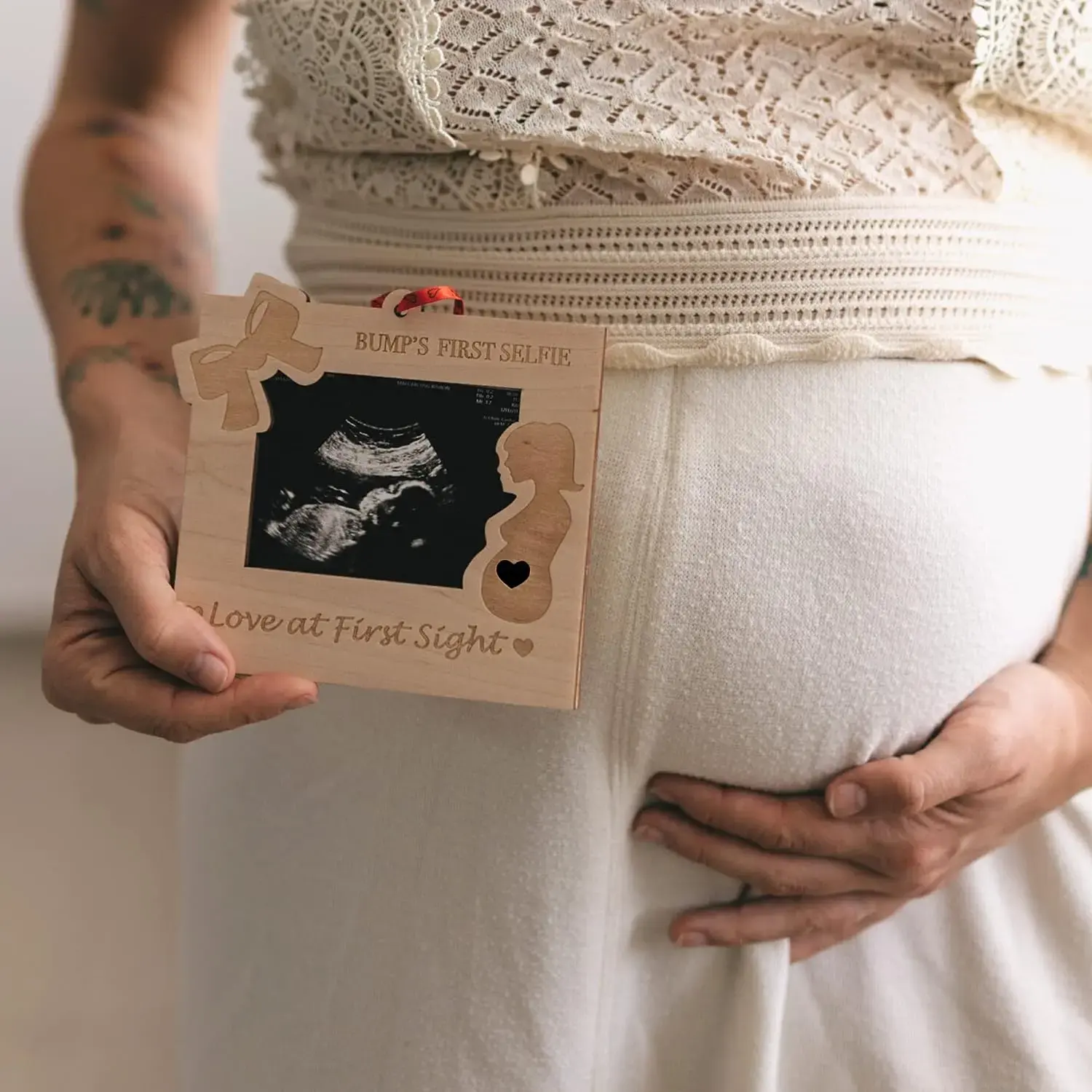 Pafu maman à être enceinte cadeaux amour à première vue cadre à ultrasons sonogramme signes de table photo