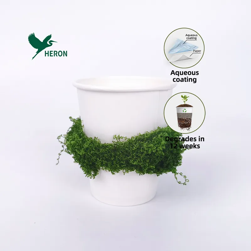 7オンスの水性コーティングされた壁のコーヒーカップ堆肥化可能な環境に優しいパーティー用のシングルおよびダブルペーパーカップ