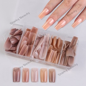 แผ่นติดเล็บปลอมแบบเต็มรูปแบบแผ่นติดเล็บไล่ระดับสีแบบสำเร็จรูป - Product Image 1