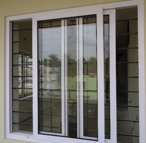 Modern buzlu şeffaf UPVC/PVC çift camlı kaymak sürgülü cam 3 parçalar küçük kemer ev sürgülü pencereler daire için - Product Image 1