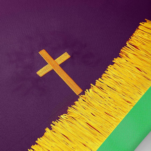 Bộ khăn trải bàn thờ hai mặt, khăn cho phép giảng thuyết, kèm khăn choàng và mặt dây chuyền thánh giá - Product Image 4