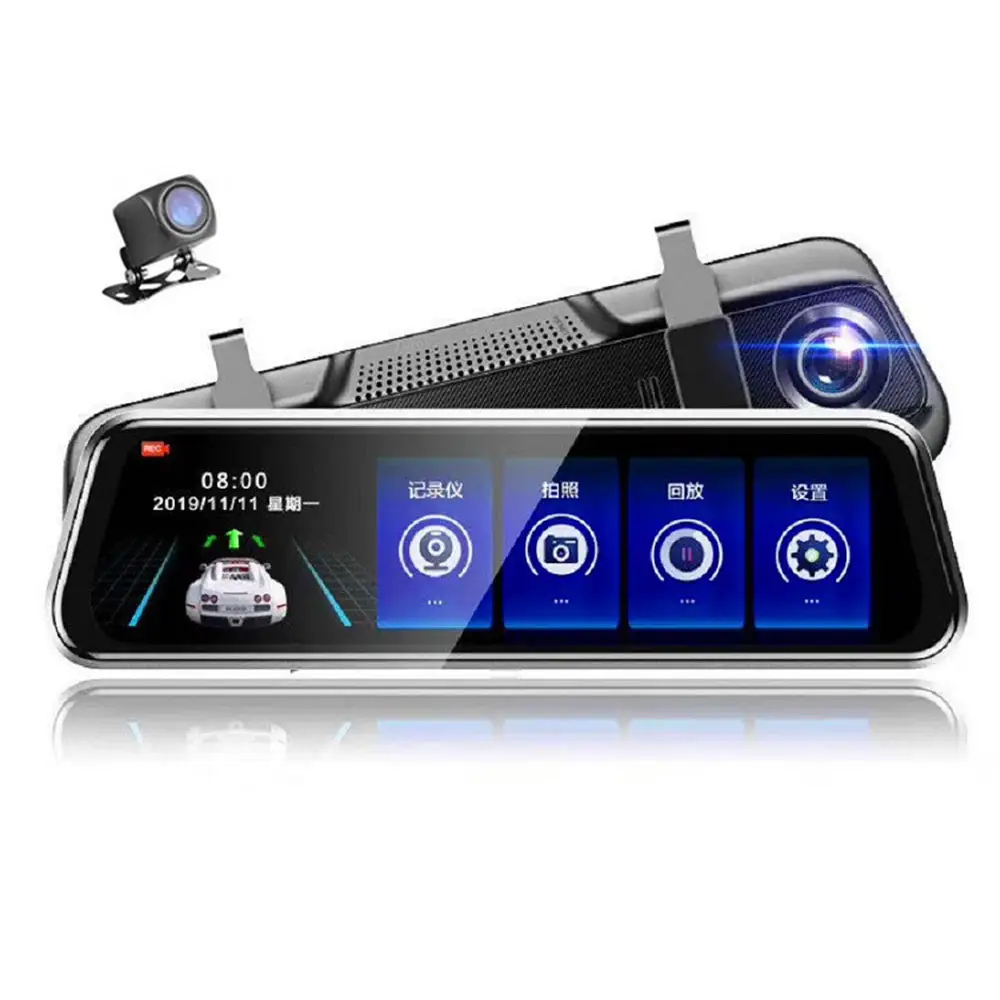 Car DVR Touch Screen Stream Media Dual Lens videoregistratore specchietto retrovisore Dash Cam 10 pollici 2.5K 12V 1080P universale 12 mesi