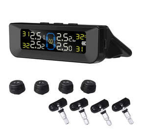 Sistema de control de presión de neumáticos TPMS para coche, carga Solar, pantalla LCD Digital HD, alarmas automáticas, sensores externos inalámbricos TPMS - Product Image 1