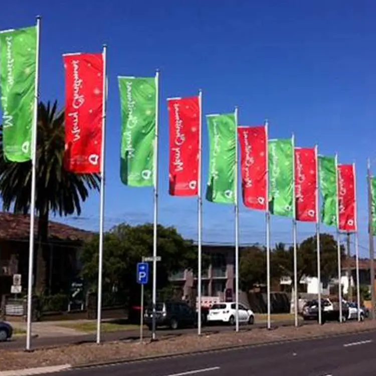 חיצוני פרסום דגלים וכרזות גדול מותאם אישית הדפסה דו צדדי רחוב אור מוט תצוגת באנר דגל סימן