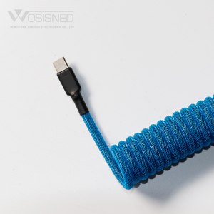 WOSISNED Direct Factory Price Coil Usb Data Type C Braid Spring Coiled Cable With Aviator Connector Nylon - Product Image 5