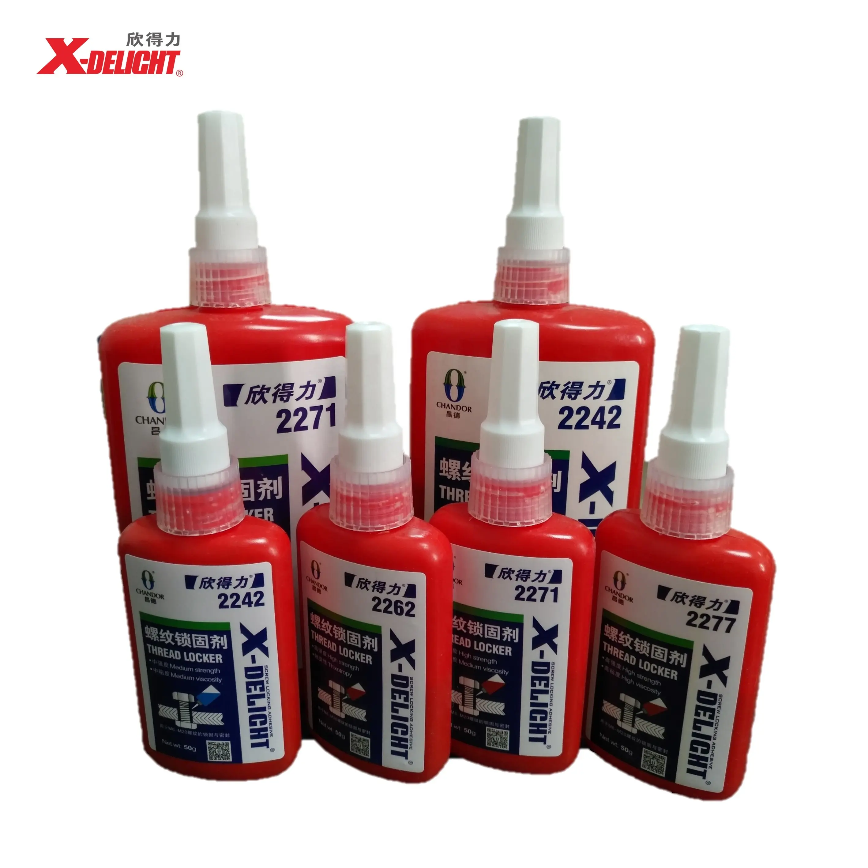 X-DELIGHT 2242 10G 50G 250G 1Kg Dilepas Anaerobik Thread Locker Perbaikan Sealant Perekat Biru Cair untuk mobil/Mobil