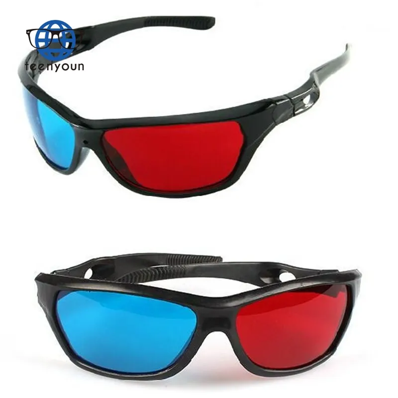 Teenyoun yeni siyah çerçeve evrensel 3D plastik gözlük/Oculos/kırmızı mavi mavi 3D cam Anaglyph 3D film oyunu DVD vizyon/sinema