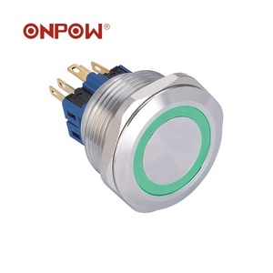 Uzun ömürlü push button ONPOW GQ25 25mm anti-vandal anahtarı anlık normalde açık aydınlatmalı SS basma düğmesi anahtarı - Product Image 3