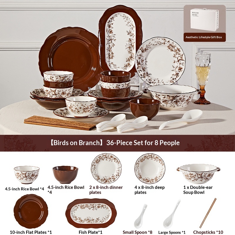 36-piece set with soup bowl - gift box