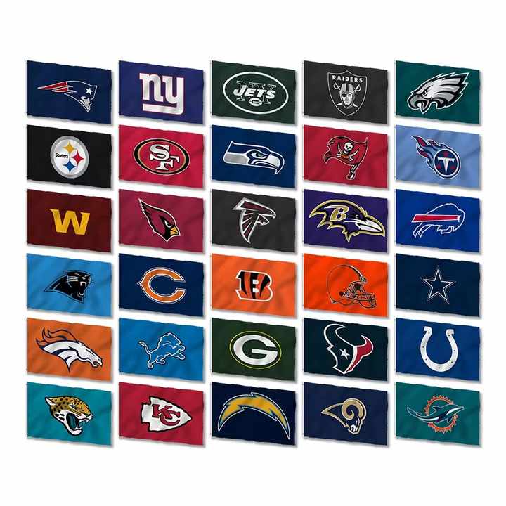 Design personalizzato e dimensioni bandiera del fan del team NFL32 bandiera Baltimore corvi bandiera